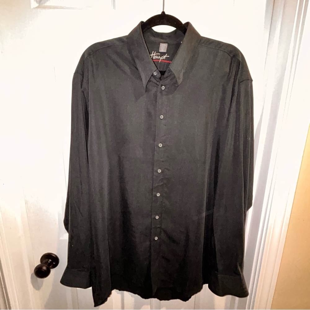 Haupt Men’s Long Sleeve Button Down Black Size 42-L 16 1/2